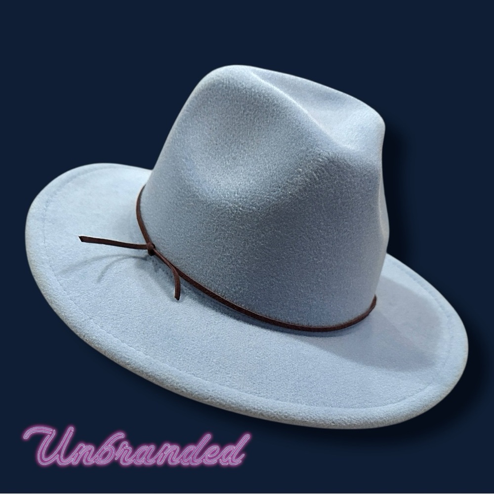 ⭐️HP💫EUC UnBranded Felt Western Style Fedora in Powdered Blue. OS 👒 - Picture 2 of 11